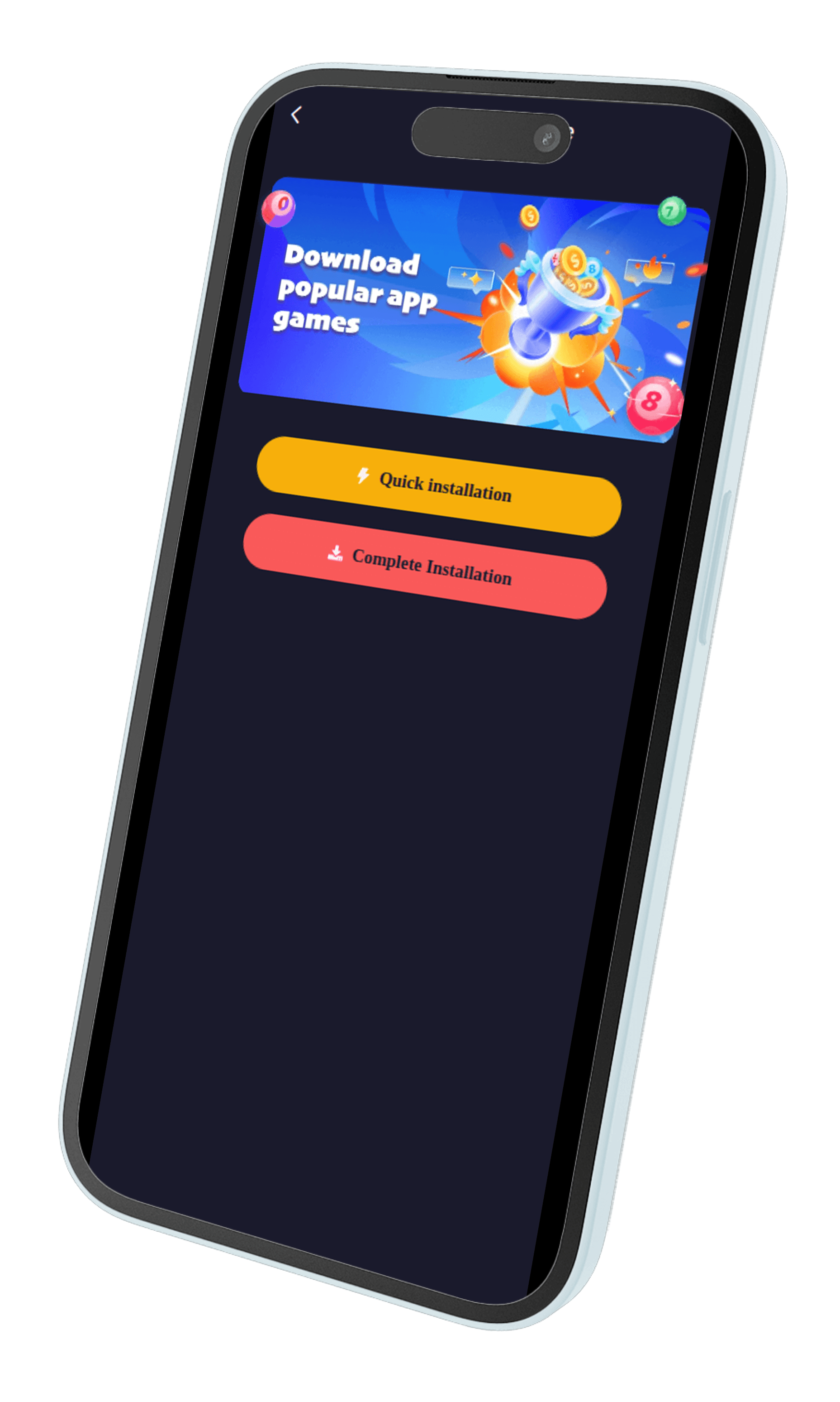 Jai Club app download screen — Quick Installation versus Complete Installation for jai club game